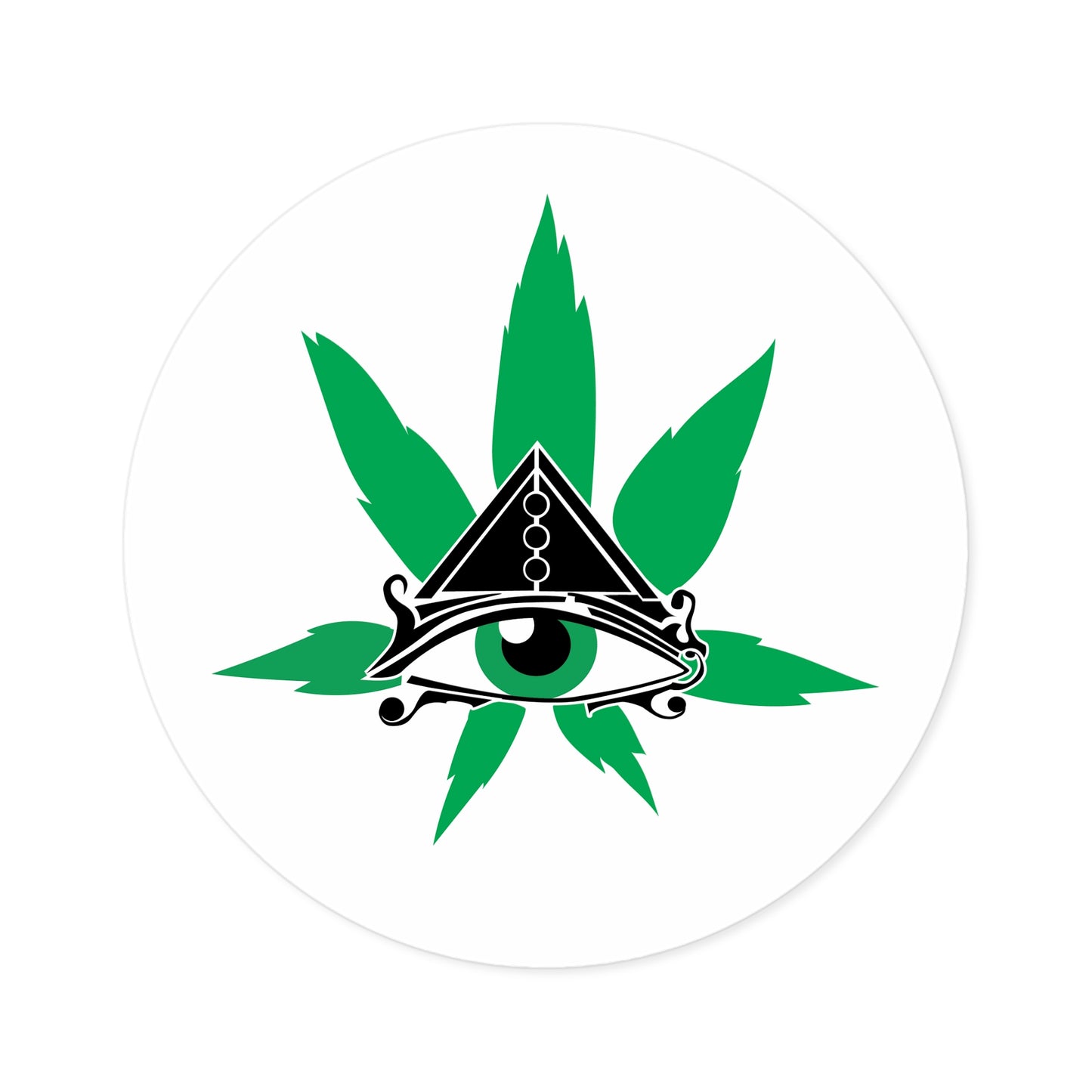 The Eye of Ra Third Eye Cannabis Leaf Indoor/Outdoor Sticker