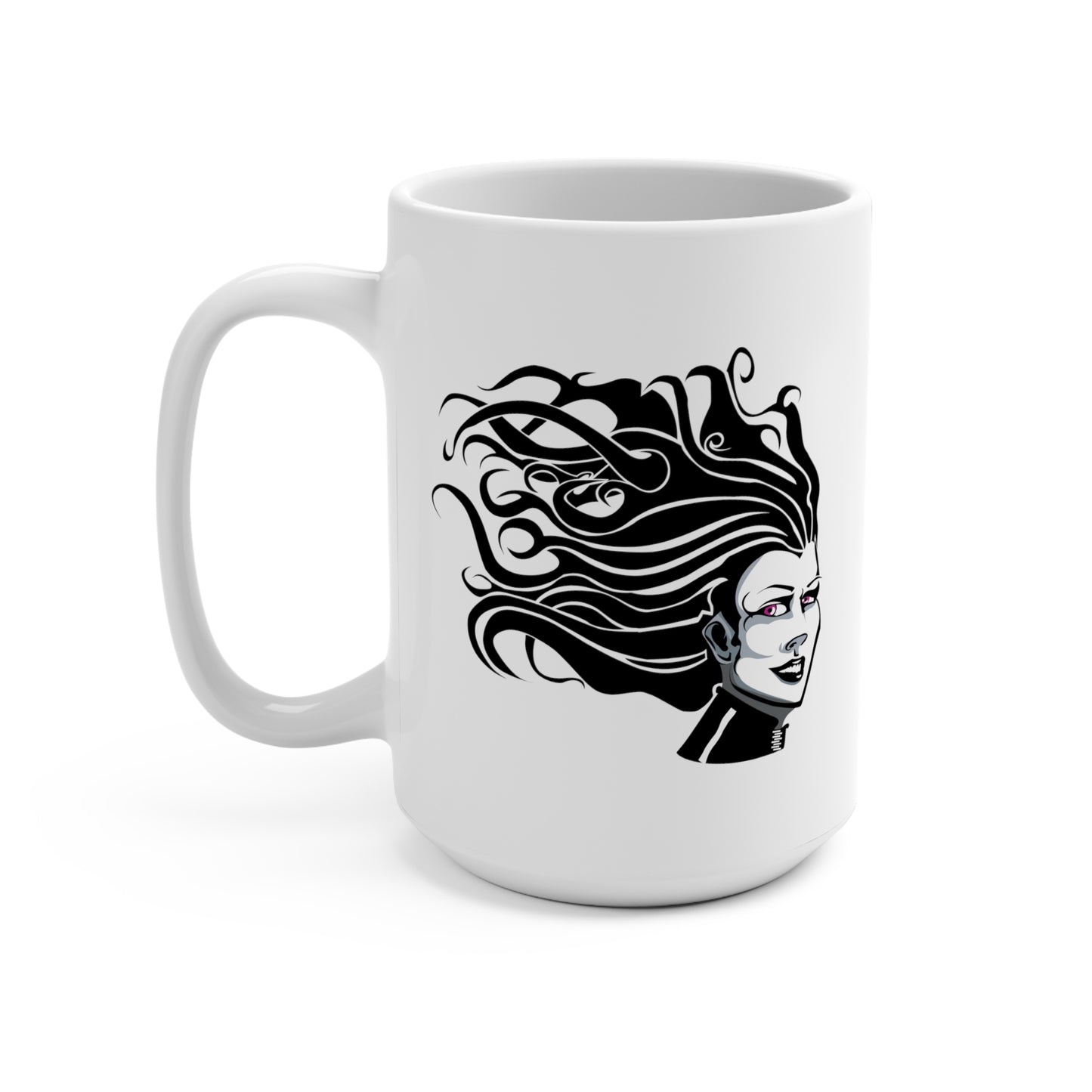 15 oz. Large Glossy Ceramic Coffee Mug Medusa Witchy