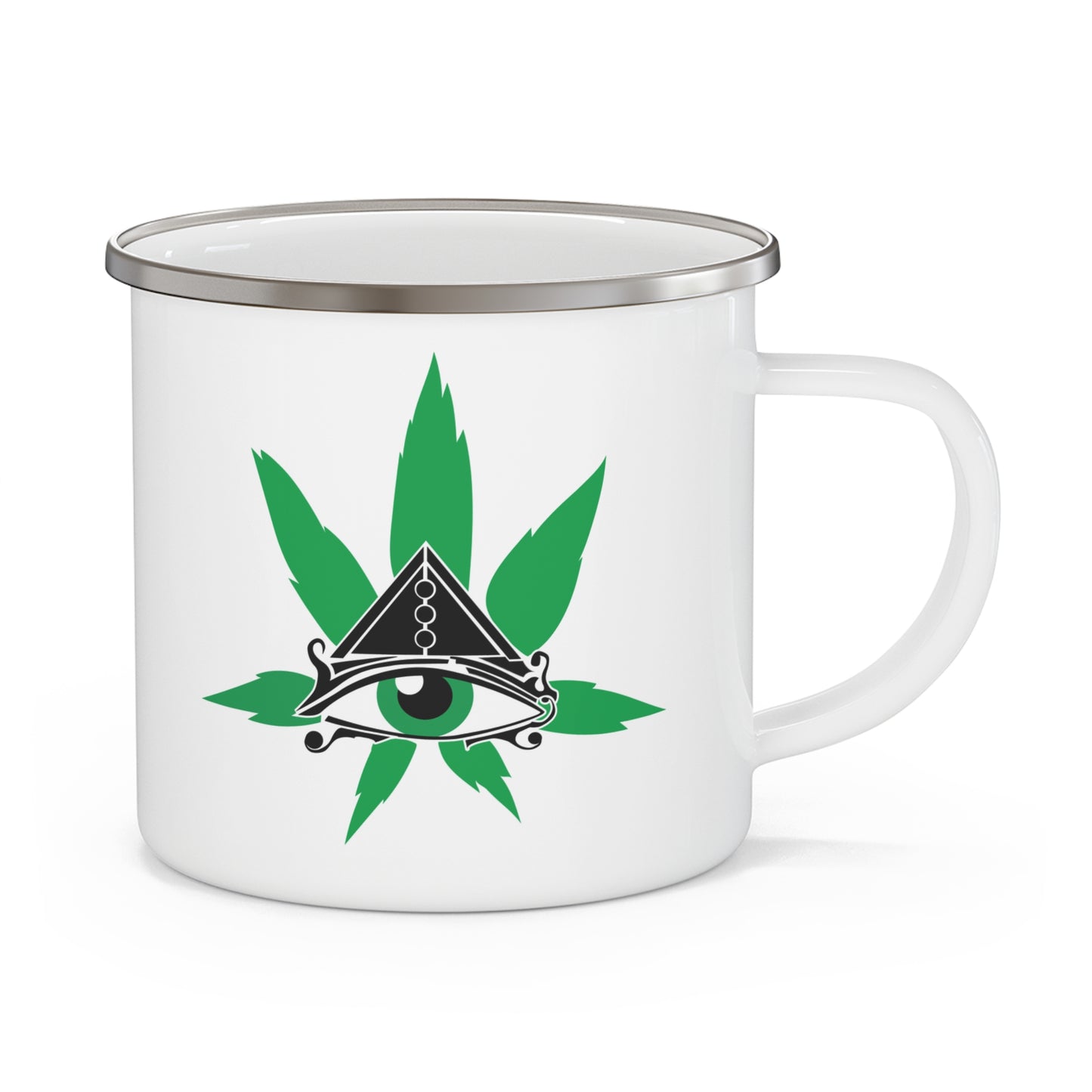 The Eye of Bruh (Ra) Third Eye Cannabis Enamel Coffee Travel Camping Mug