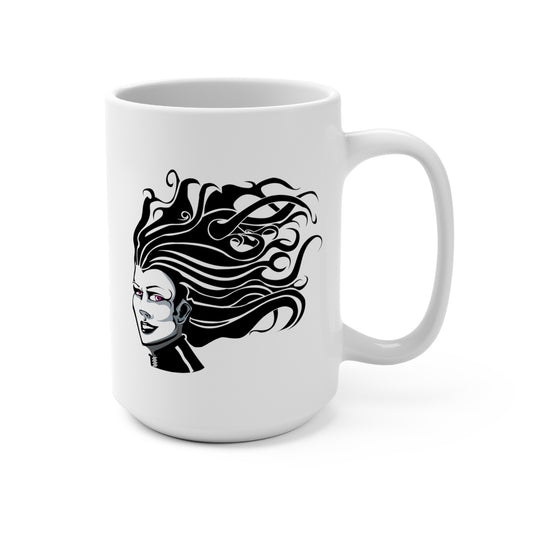 15 oz. Large Glossy Ceramic Coffee Mug Medusa Witchy