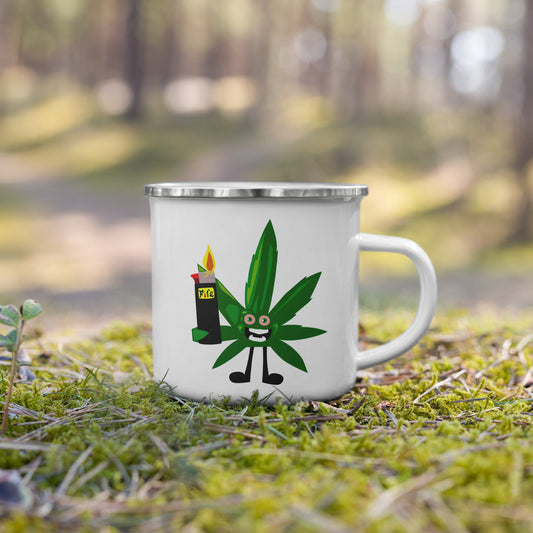 Smoky 420 Friend Coffee Mug Enamel Cannabis Cup